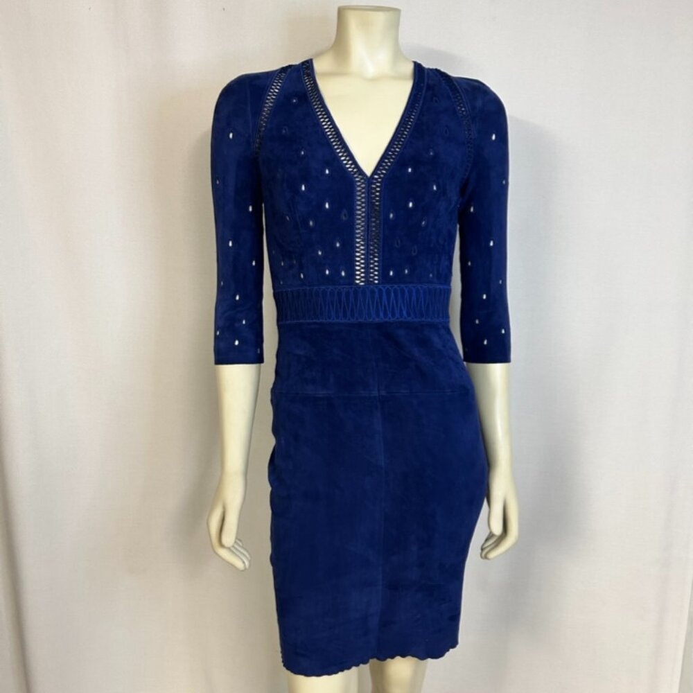 Jitrois cobalt blue lambskin dress size EU 36.
